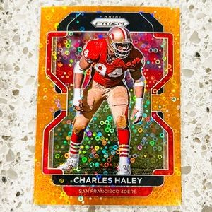 CHARLES HALEY ORANGE DISCO PRIZM CARD PANINI NFL 2021 49ers